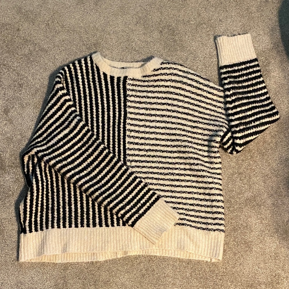 Together Cream and Black Knit Sweater
